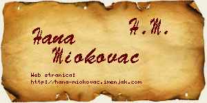 Hana Miokovac vizit kartica